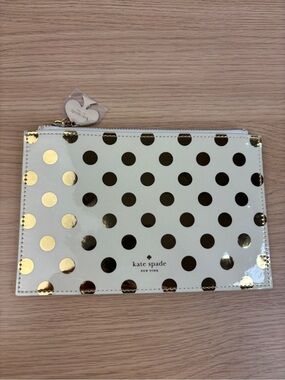 Kate Spade New York Gold Dots Pencil Pouch Like New
